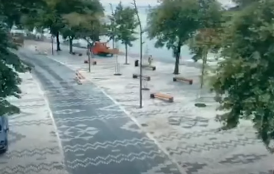 Pjese e projektit te Rilindjes Urbane: Pamjet nga punimet ne zonen turistike te Shirokes